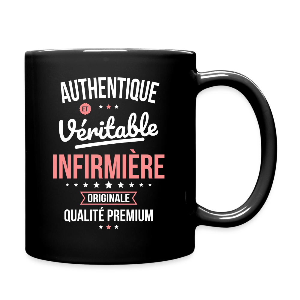 Mug uni - Authentique et véritable Infirmière - noir