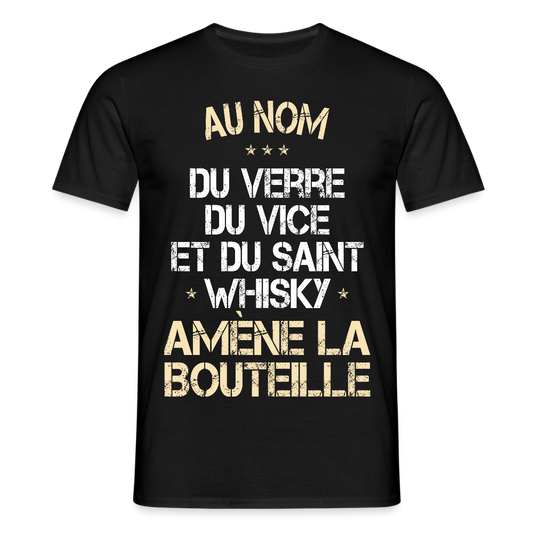 T-shirt Homme - Au nom du saint Whisky - noir