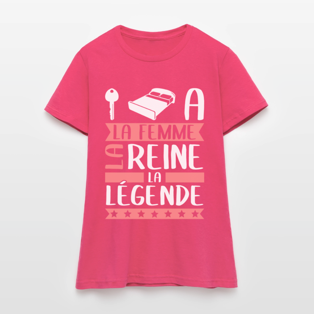 T-shirt femme Clélia rébus – La femme, la reine, la légende - rose azalée