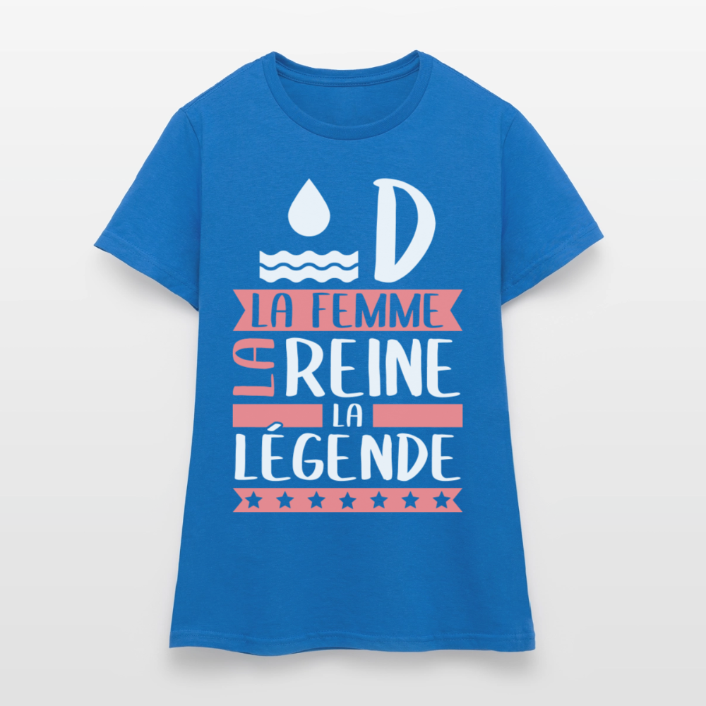 T-shirt femme Aude rébus – La femme, la reine, la légende - bleu royal