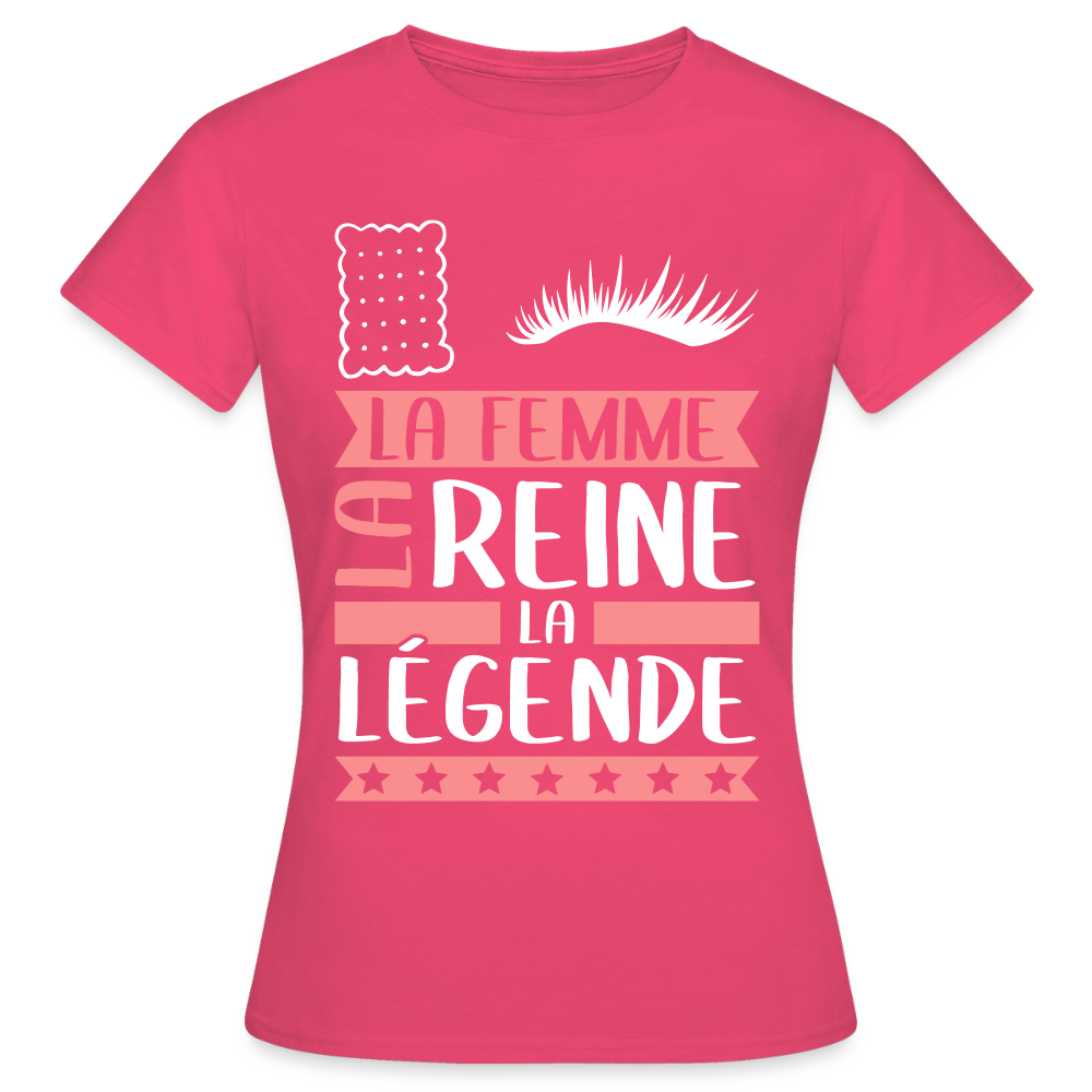 T-shirt femme Lucile rébus – La femme, la reine, la légende - rose azalée