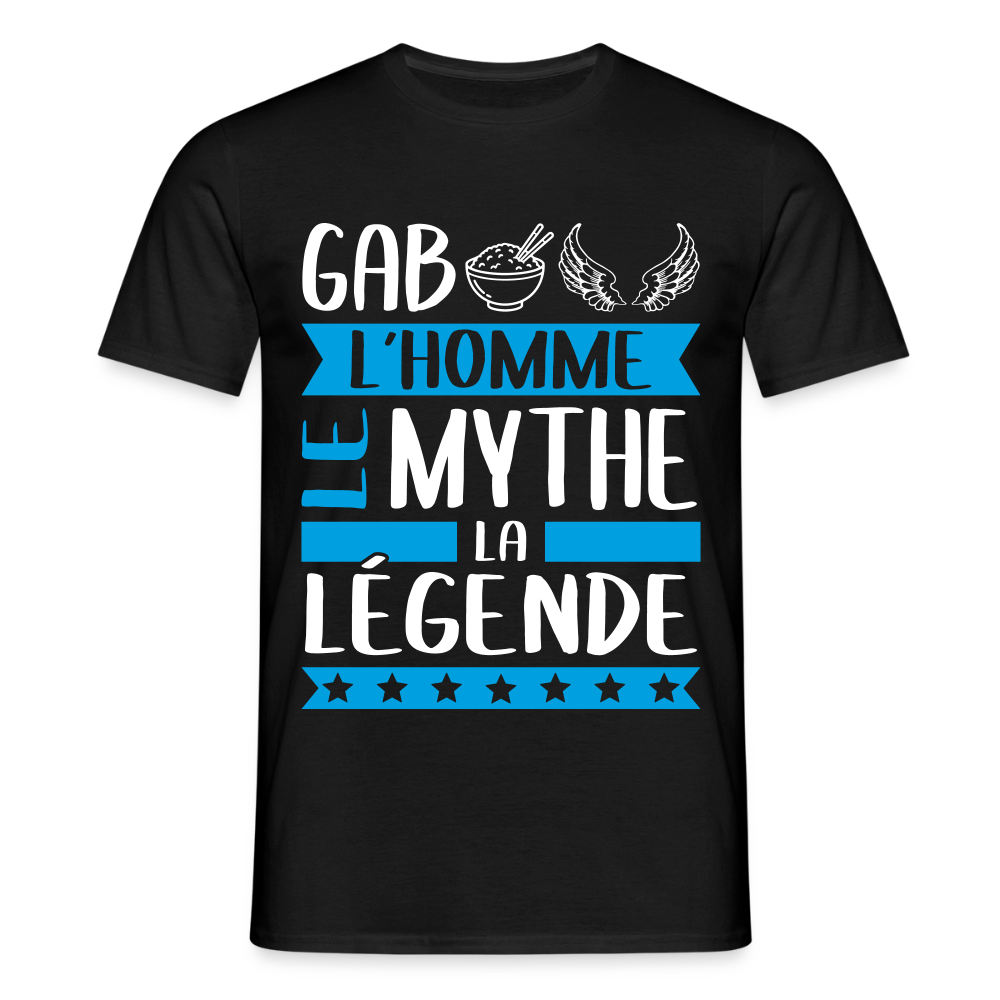 T-shirt homme Gabriel rébus – L’homme, le mythe, la légende - noir