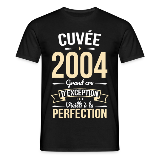 T-shirt Homme - Anniversaire 21 Ans - Cuvée 2004 - noir