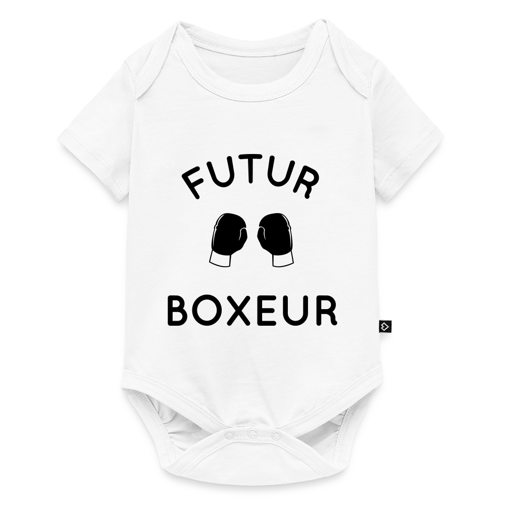 Body Bébé bio manches courtes - Futur boxeur - blanc