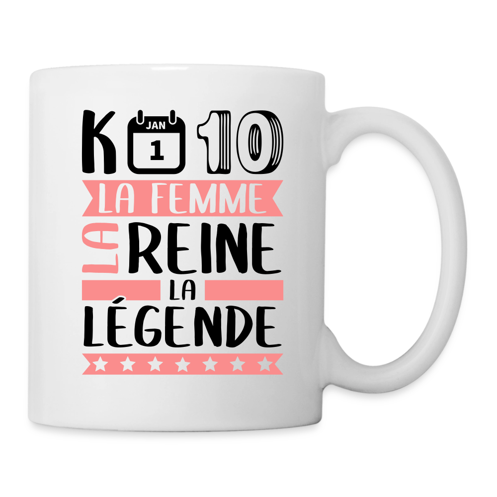 Mug blanc Candice rébus – La femme, la reine, la légende - blanc