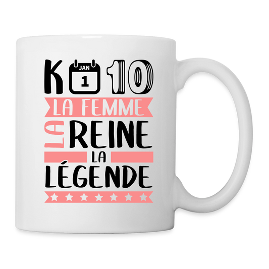 Mug blanc Candice rébus – La femme, la reine, la légende - blanc