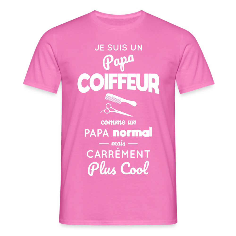 T-shirt Homme - Papa coiffeur plus cool - rose
