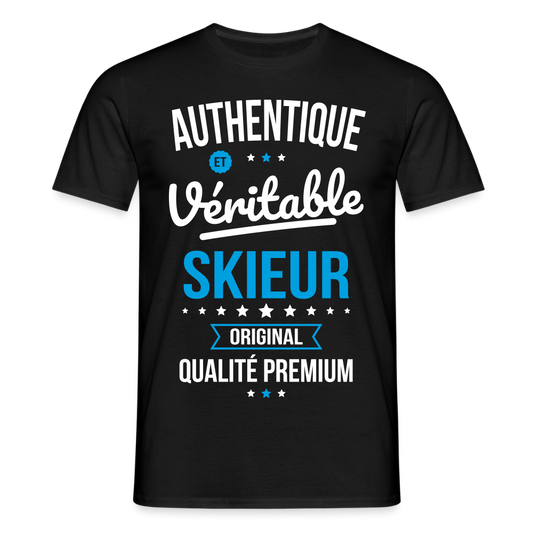 T-shirt Homme - Authentique et véritable Skieur - noir