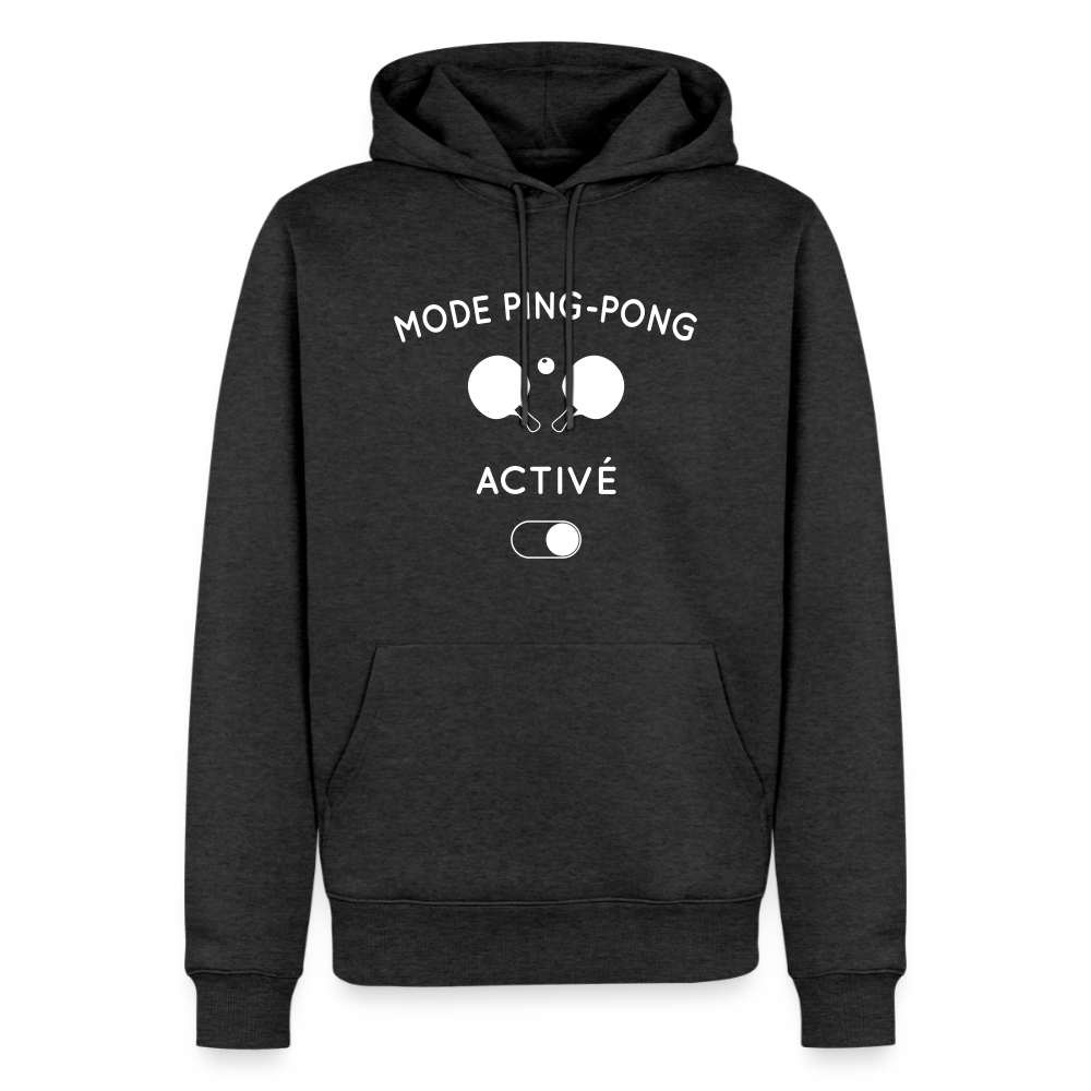 Sweat à capuche Premium Homme - Mode ping-pong activé - anthracite chiné