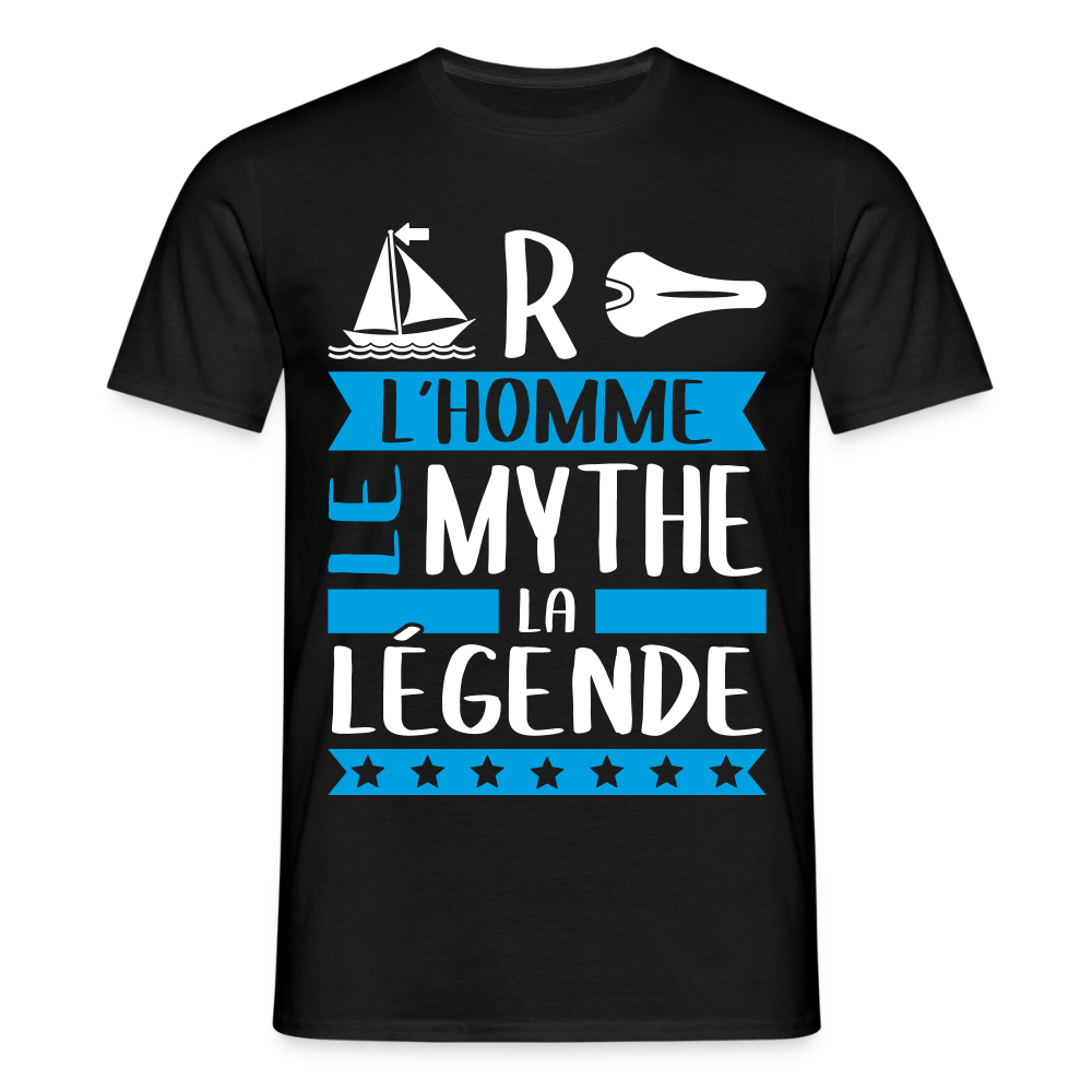 T-shirt homme Marcel rébus – L’homme, le mythe, la légende - noir