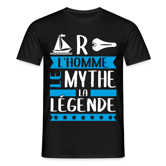 T-shirt homme Marcel rébus – L’homme, le mythe, la légende - noir