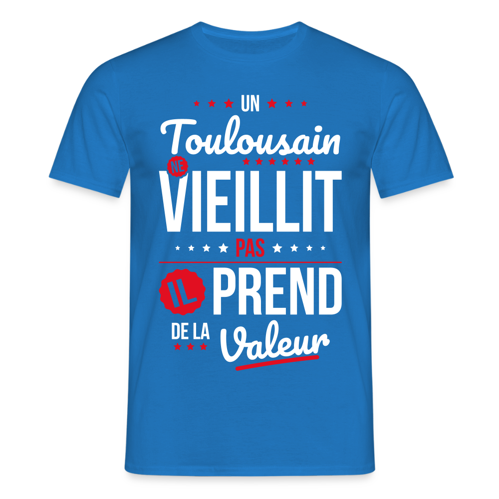 T-shirt Homme - Un Toulousain ne vieillit pas - bleu royal
