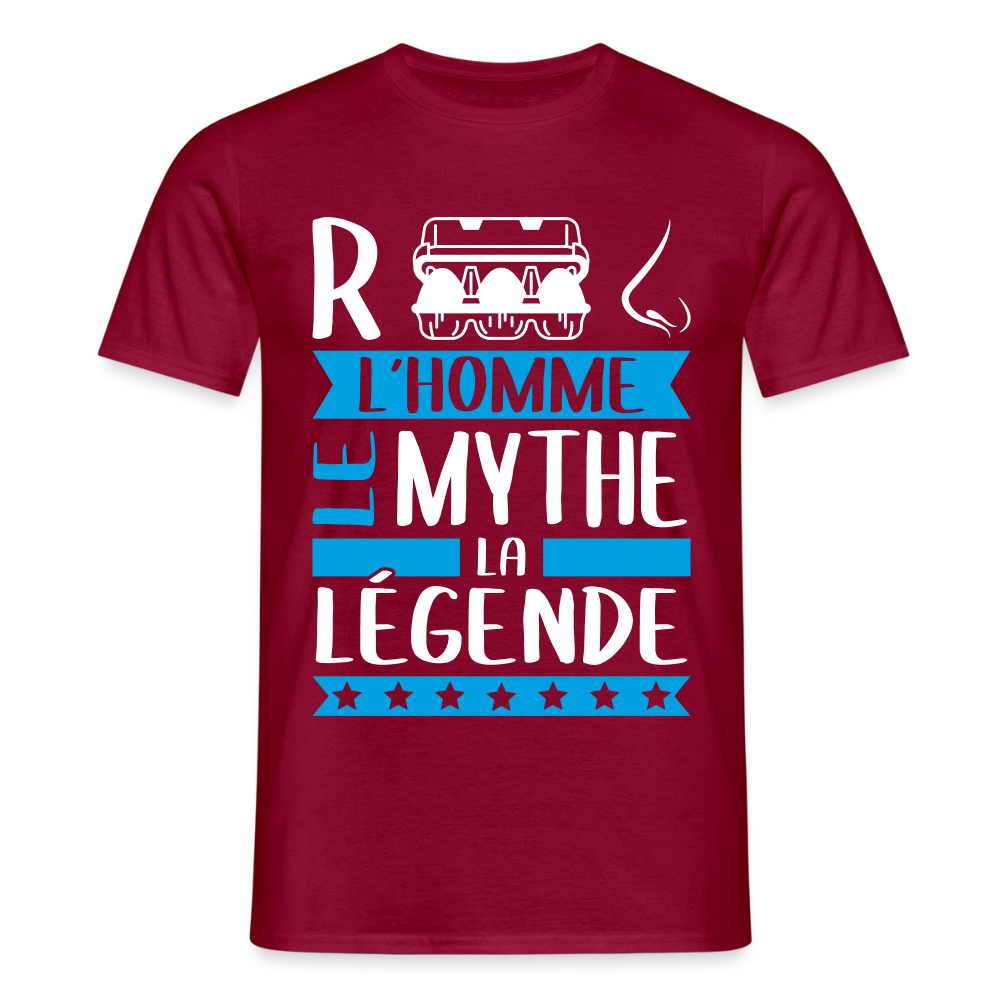 T-shirt homme René rébus – L’homme, le mythe, la légende - rouge brique