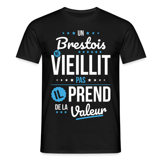 T-shirt Homme - Un Brestois ne vieillit pas - noir
