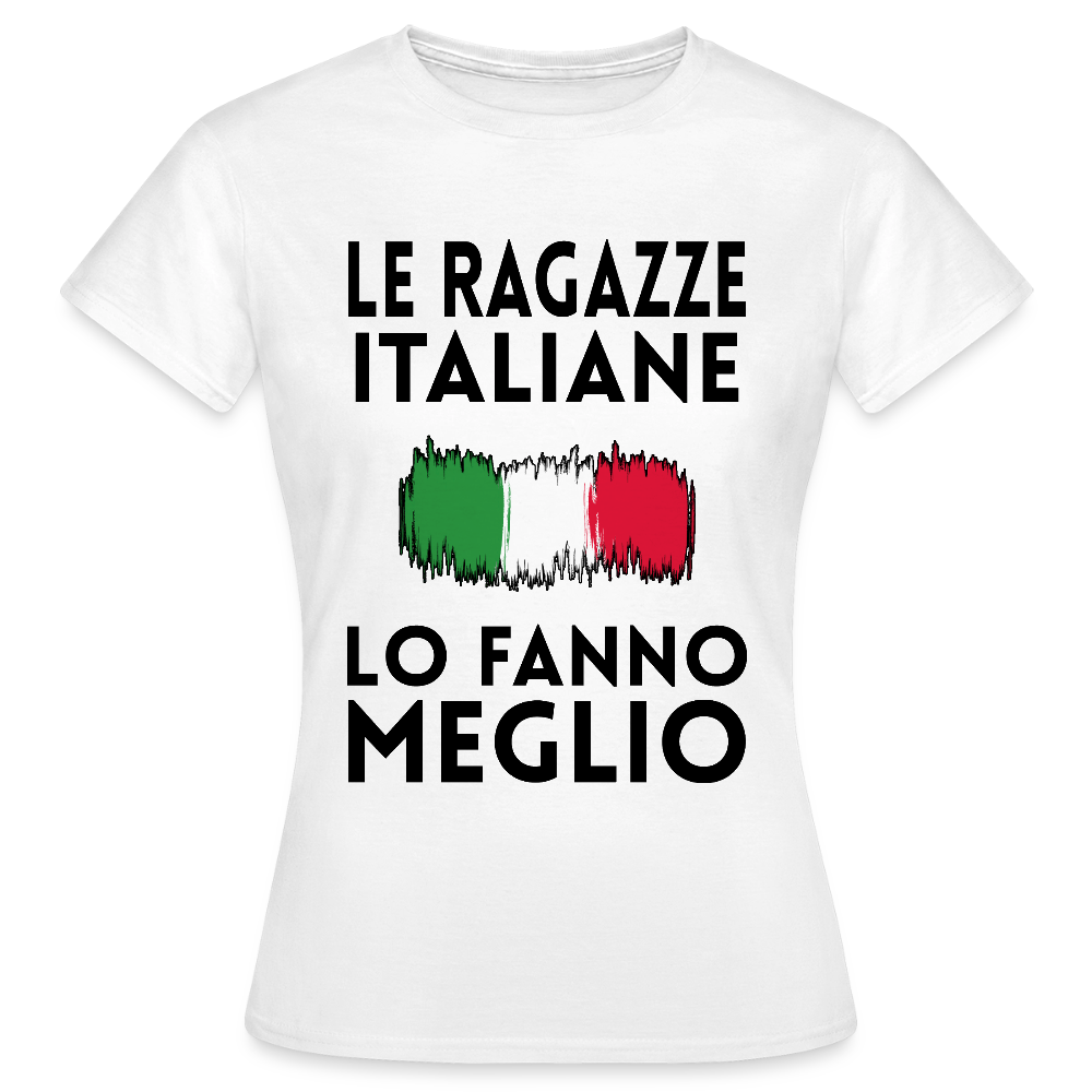 T-shirt femme coloris clair - Le ragazze italiane lo fanno meglio - blanc