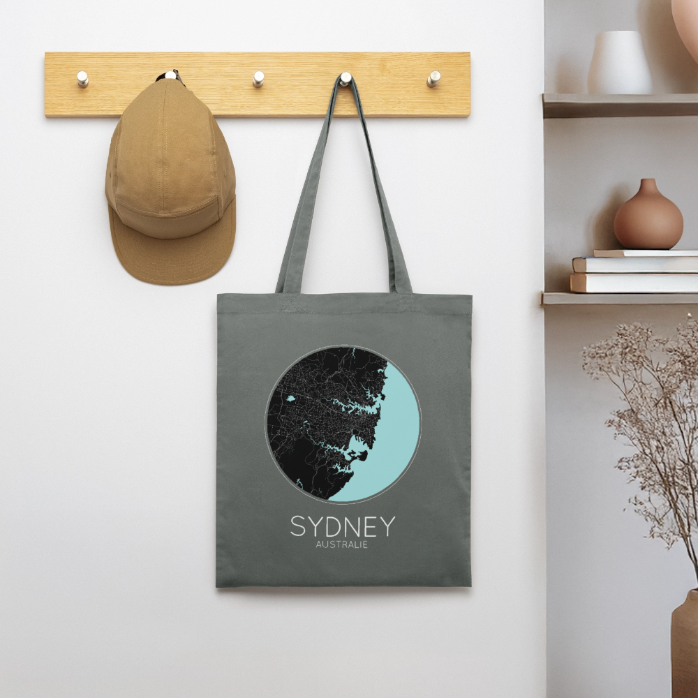 Tote Bag Sydney Bio – Plan de Sydney - charbon
