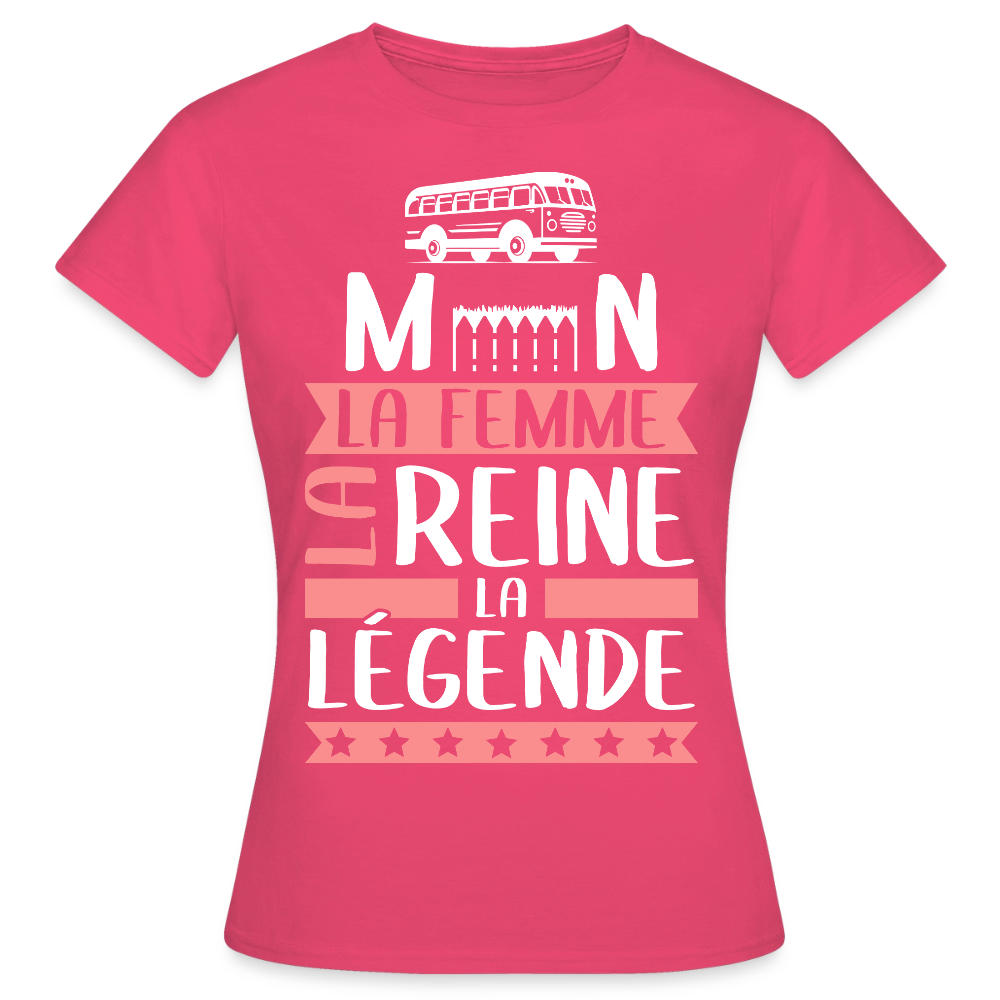 T-shirt femme Carmen rébus – La femme, la reine, la légende - rose azalée