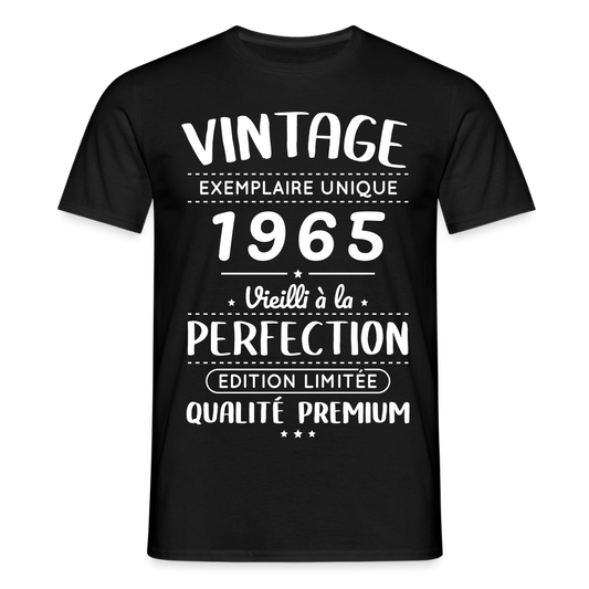 T-shirt Homme - Anniversaire 60 Ans - Vintage 1965 - noir