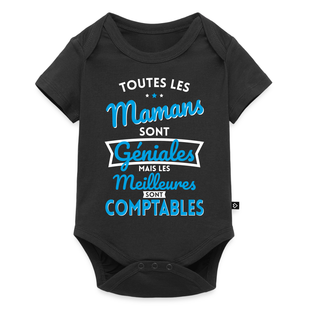 Body Bébé bio manches courtes - Mamans géniales - Les meilleures sont comptables - noir