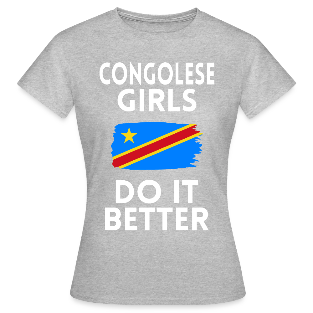 T-shirt femme - Congolese Girls Do It Better - RDC - gris chiné