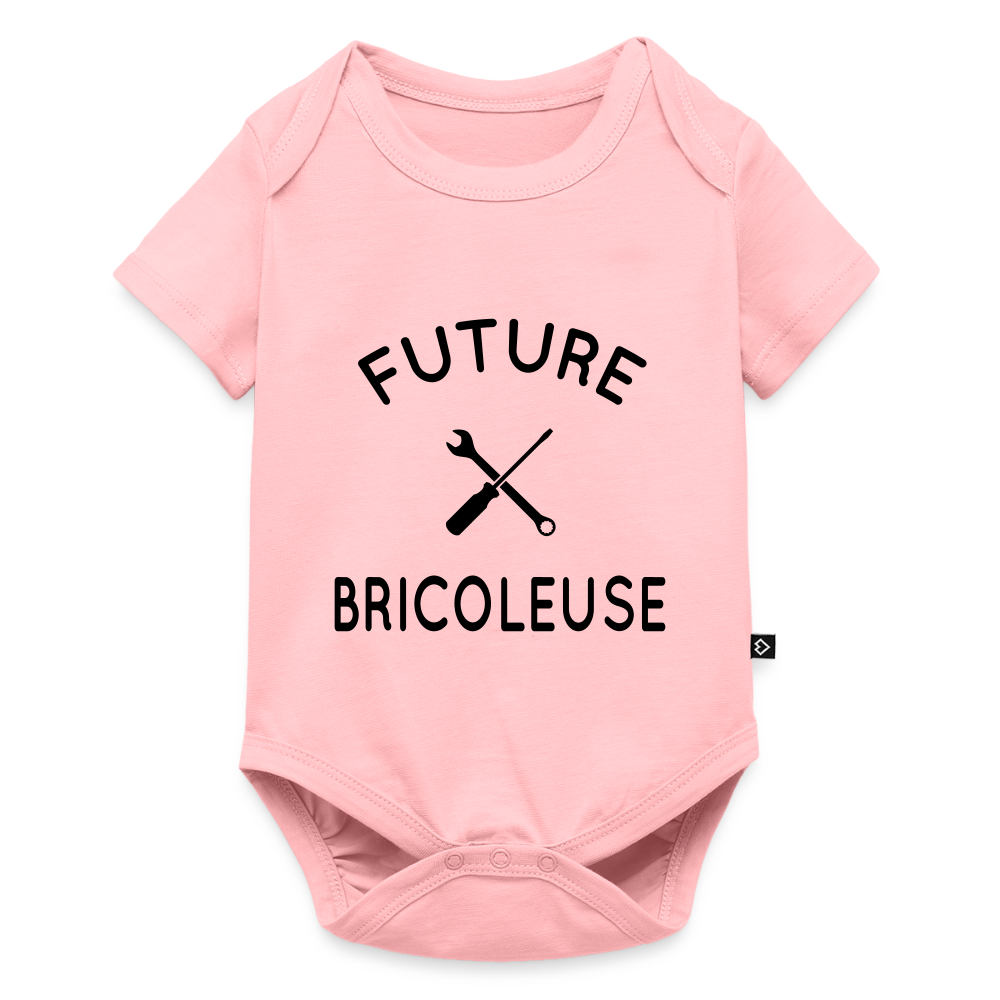 Body Bébé bio manches courtes - Future bricoleuse - rose