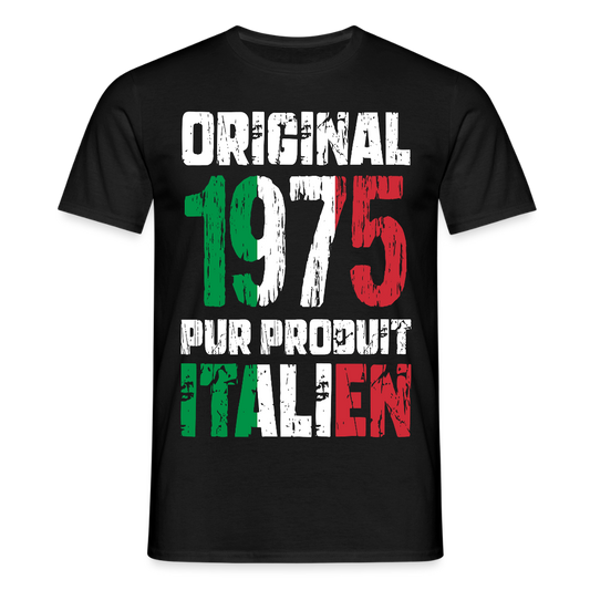 T-shirt Homme - Anniversaire 50 Ans - Original 1975 - Pur produit Italien - noir