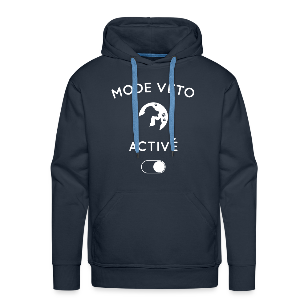 Sweat à capuche Premium Homme - Mode véto activé - marine