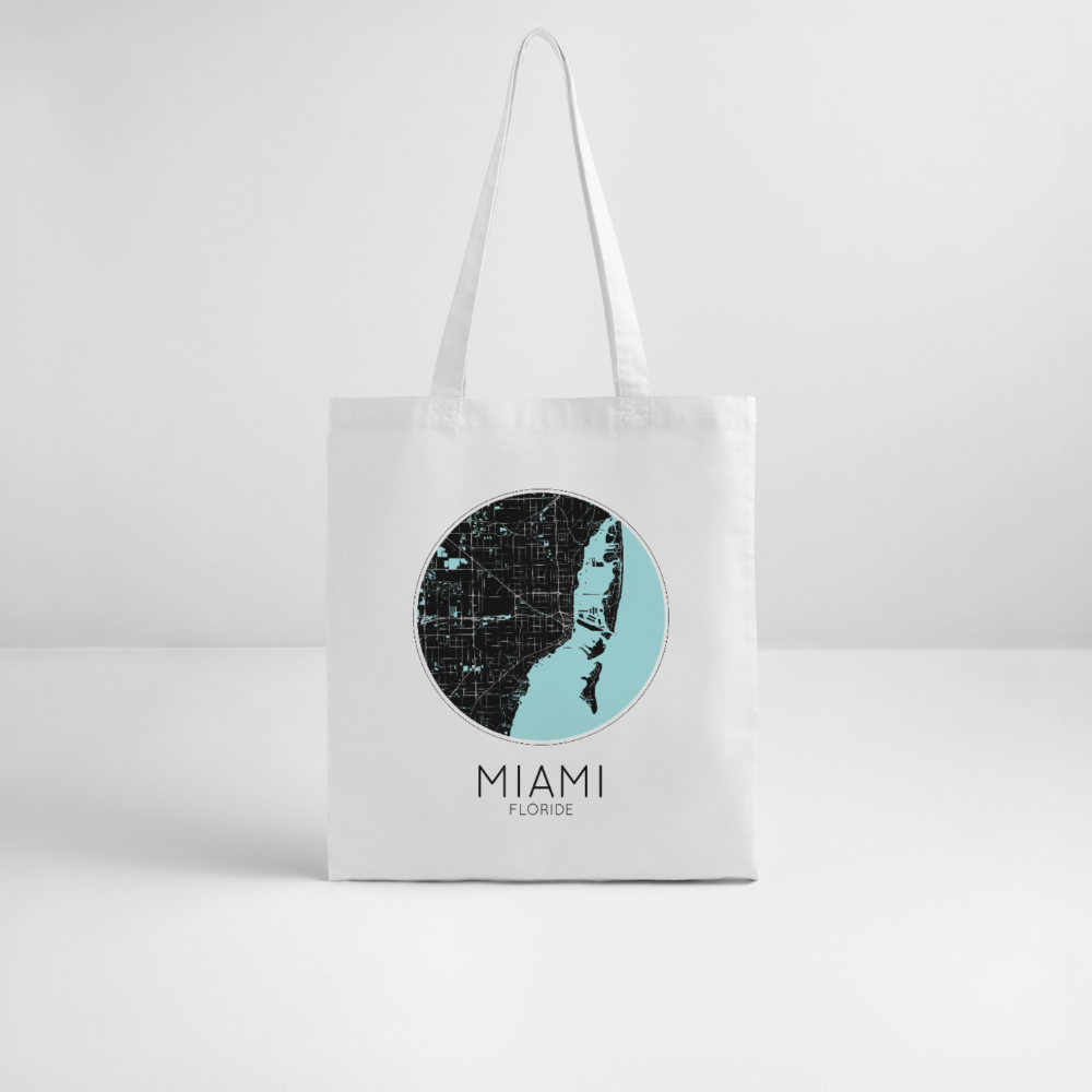 Tote Bag Miami Bio Coloris Clair – Plan de Miami - blanc