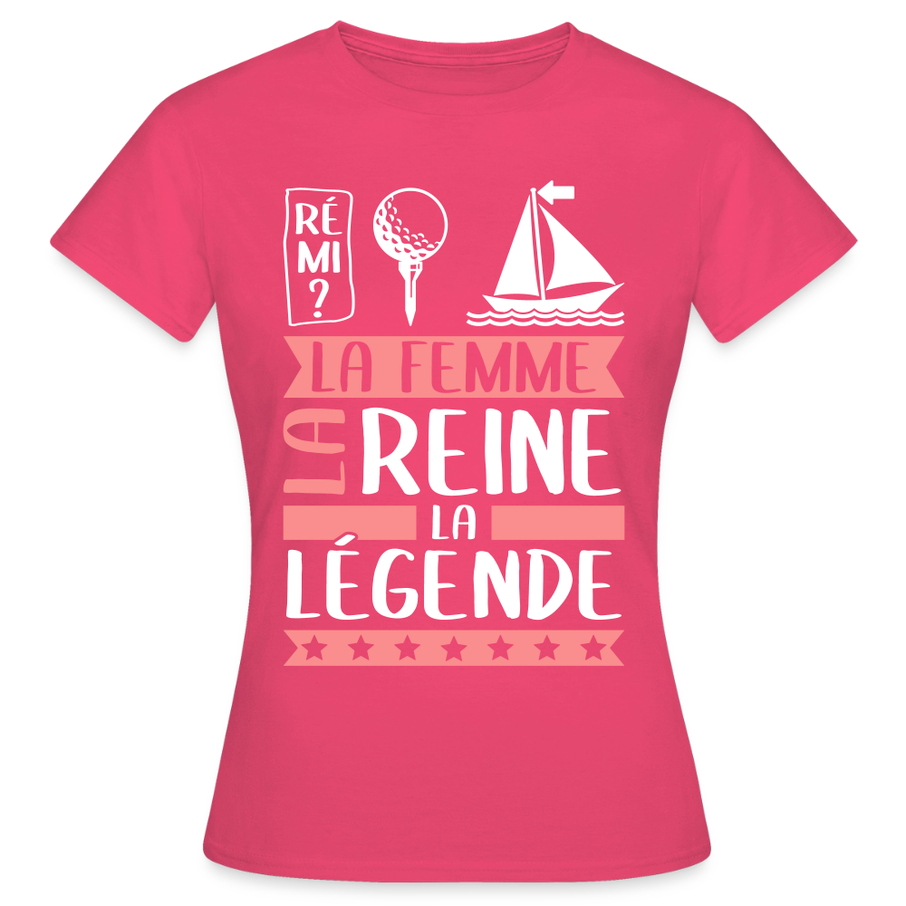 T-shirt femme Fatima rébus – La femme, la reine, la légende - rose azalée