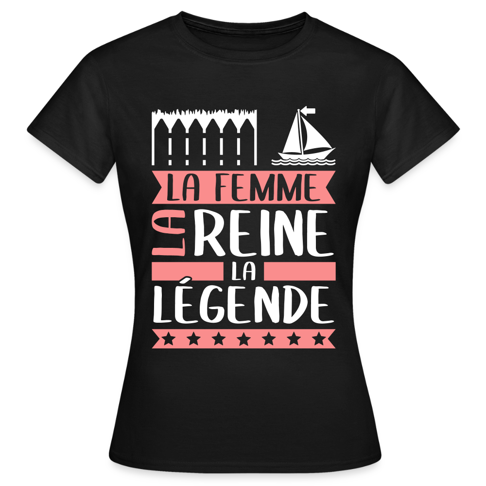 T-shirt femme Emma rébus – La femme, la reine, la légende - noir