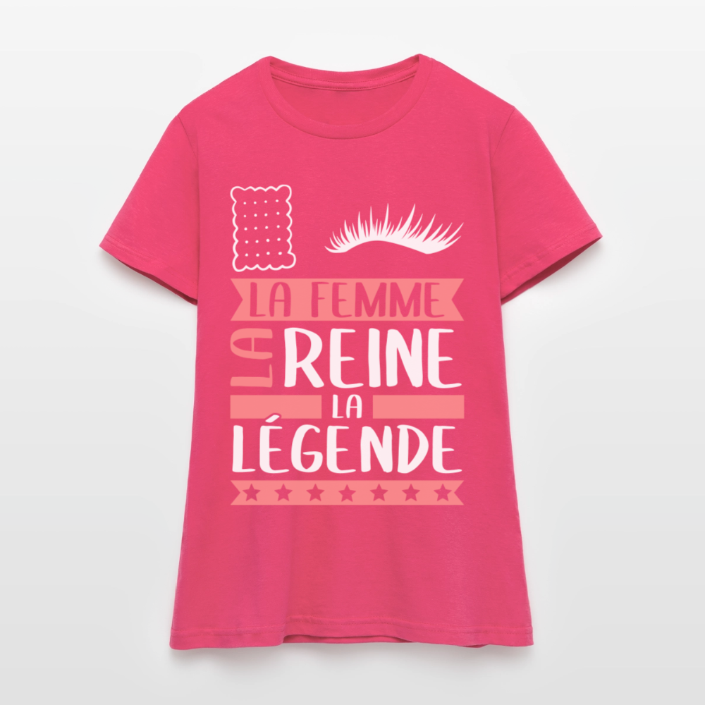 T-shirt femme Lucile rébus – La femme, la reine, la légende - rose azalée
