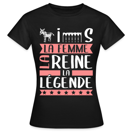 T-shirt femme Agnès rébus – La femme, la reine, la légende - noir