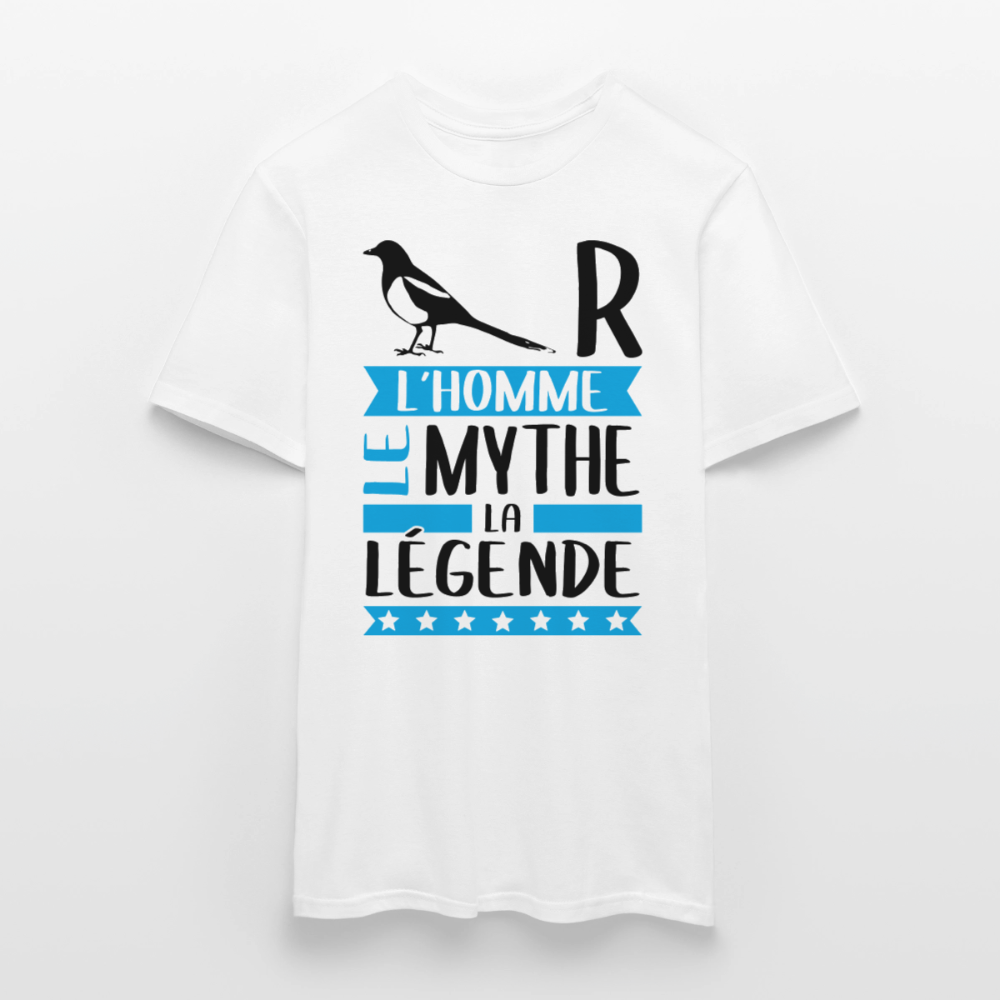 T-shirt homme coloris clair Pierre en rébus – L’homme, le mythe, la légende - blanc
