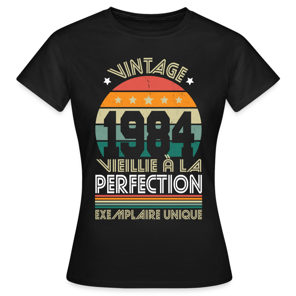 T-shirt Femme - Anniversaire 41 Ans - Vintage 1984 - noir