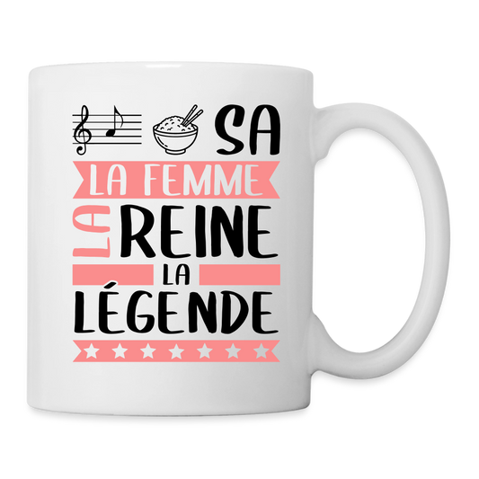 Mug blanc Larissa rébus – La femme, la reine, la légende - blanc