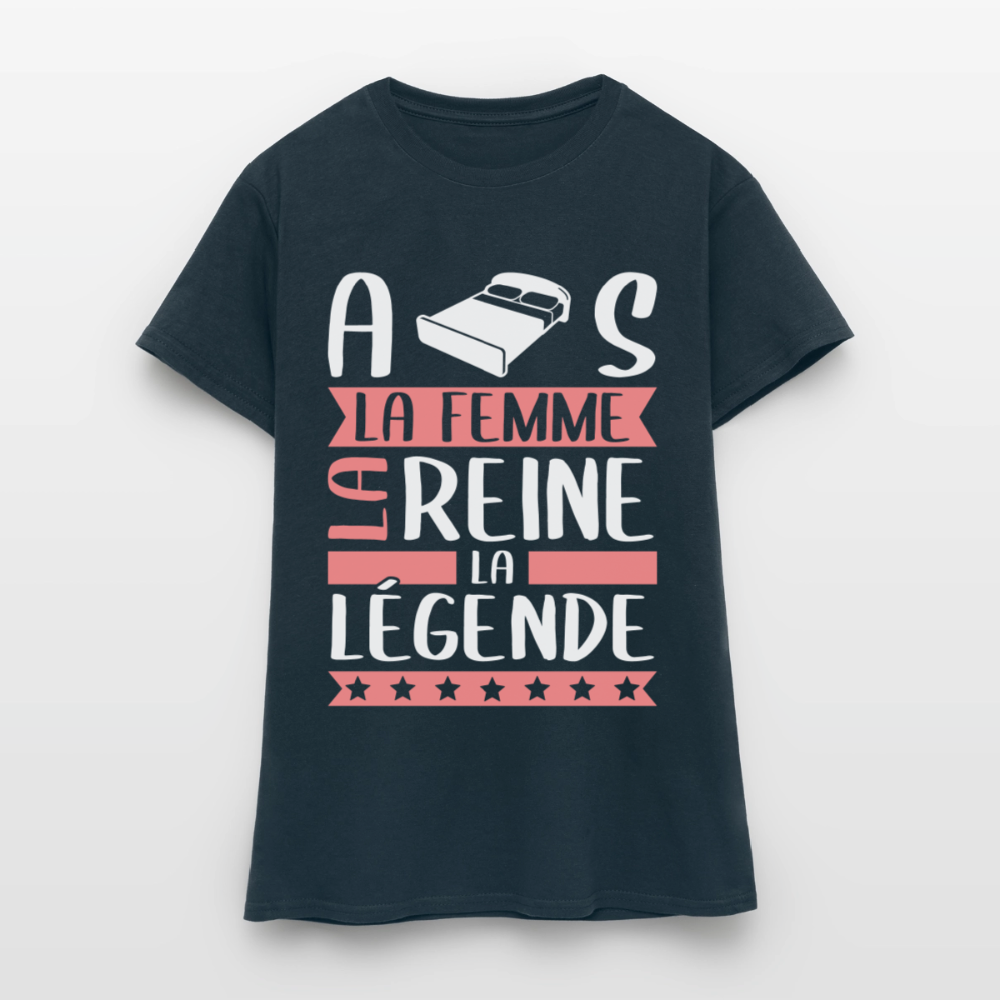 T-shirt femme Alice rébus – La femme, la reine, la légende - marine