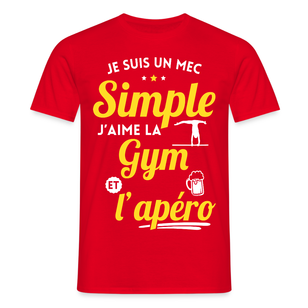 T-shirt Homme - J'aime la gym et l'apéro - rouge