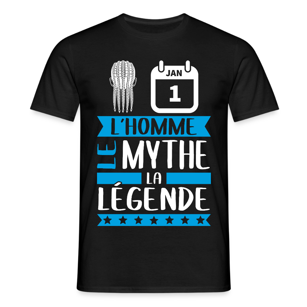 T-shirt homme Nathan rébus – L’homme, le mythe, la légende - noir