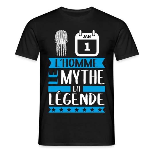 T-shirt homme Nathan rébus – L’homme, le mythe, la légende - noir