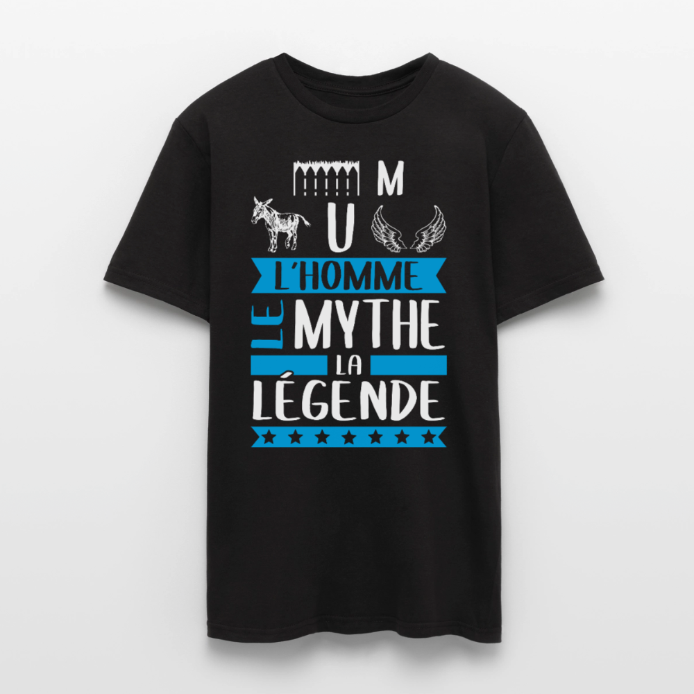 T-shirt homme Emmanuel rébus – L’homme, le mythe, la légende - noir