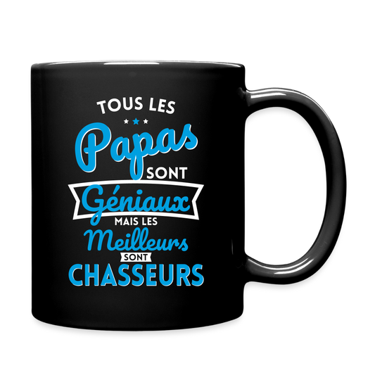 Mug uni - Papas géniaux - Les meilleurs sont chasseurs - noir