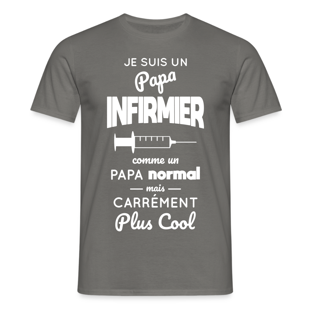 T-shirt Homme - Papa infirmier plus cool - gris graphite
