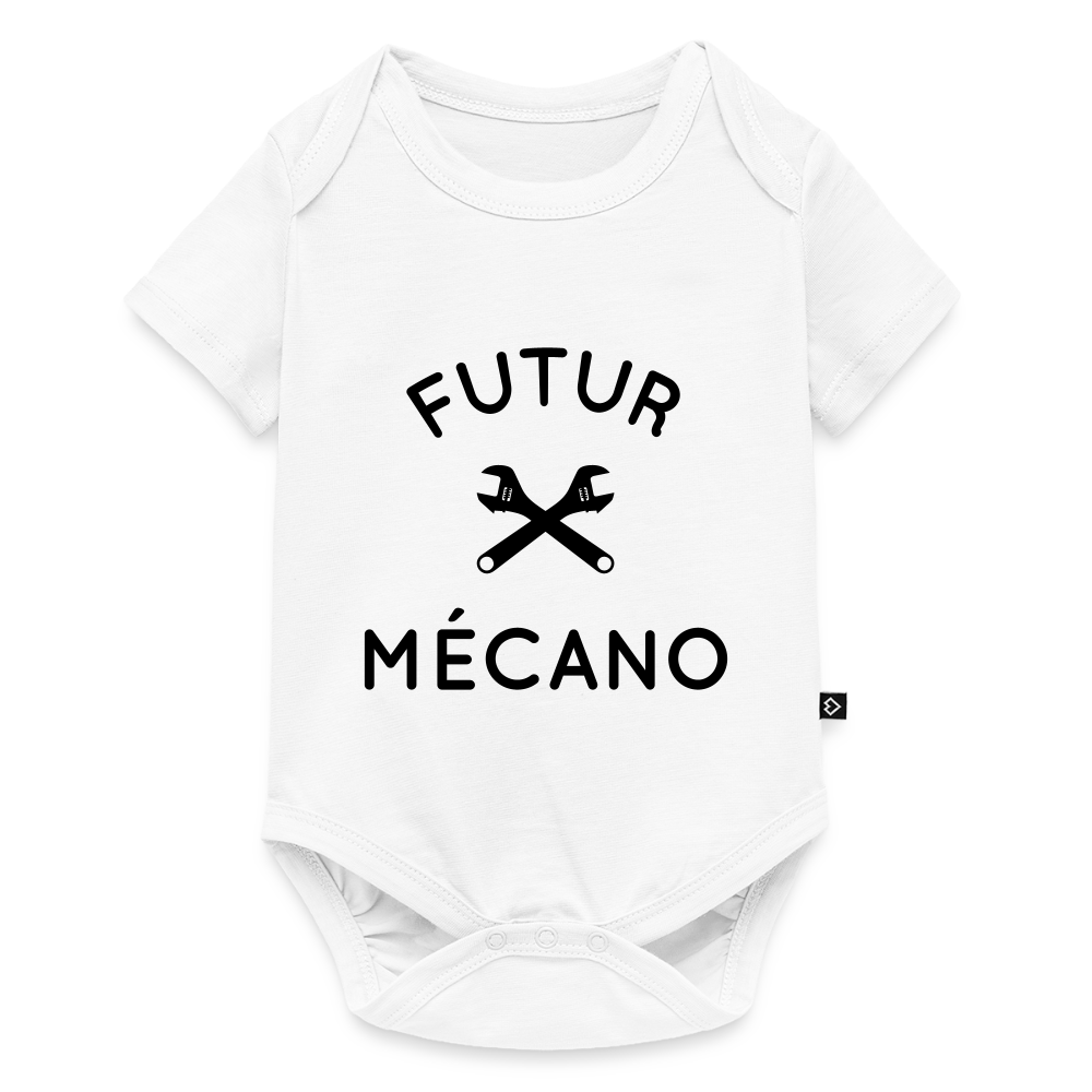 Body Bébé bio manches courtes - Futur mécano - blanc