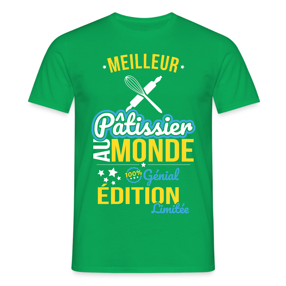T-shirt Homme - Meilleur Pâtissier au monde - 100% génial - vert