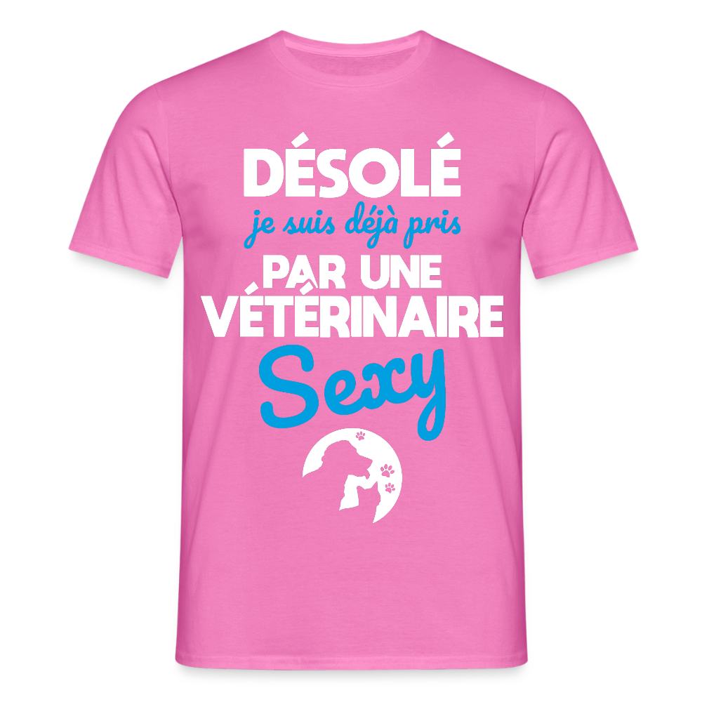 T-shirt Homme - Je suis pris par une vétérinaire sexy - rose