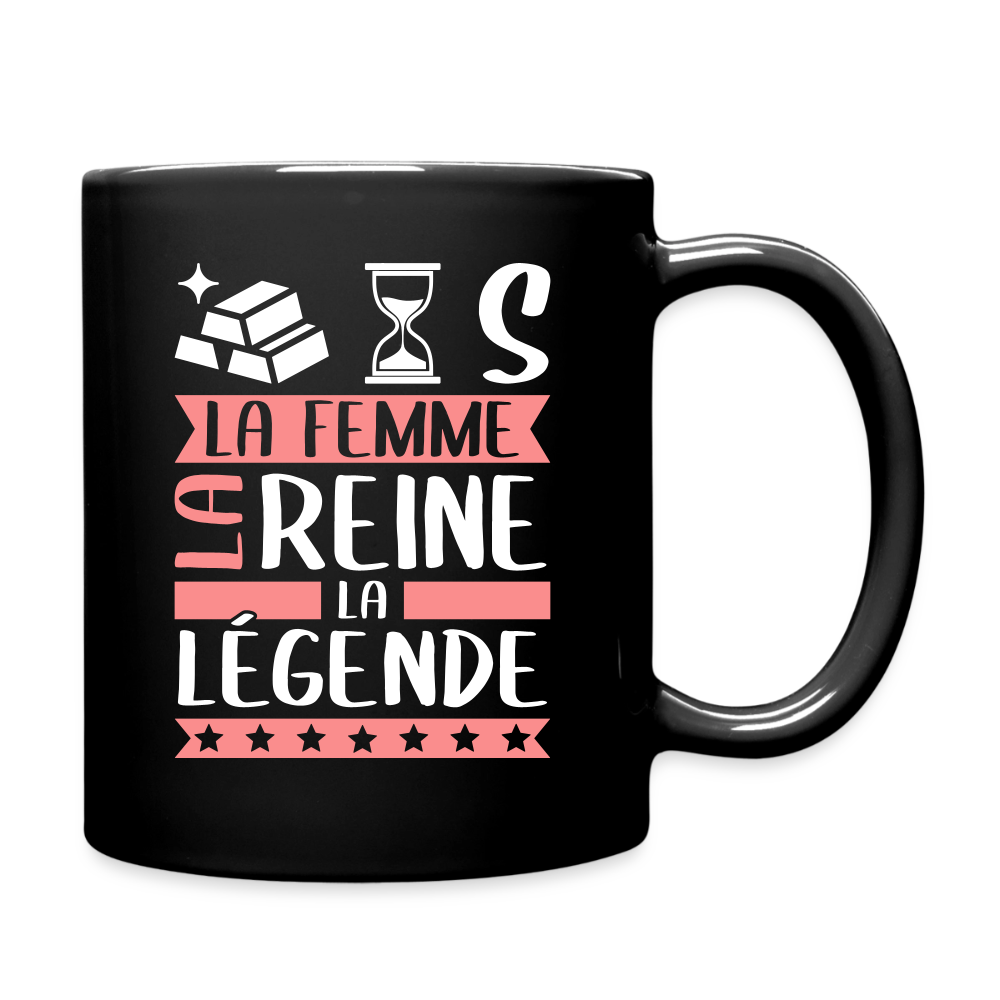 Mug uni Hortense rébus – La femme, la reine, la légende - noir