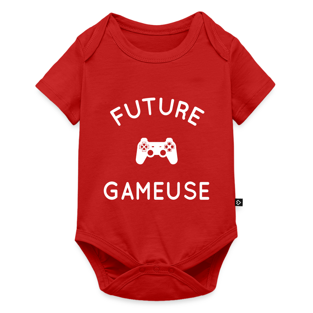 Body Bébé bio manches courtes - Future gameuse - rouge
