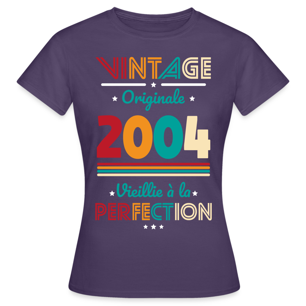 T-shirt Femme - Anniversaire 21 Ans - Vintage Originale 2004 - violet foncé