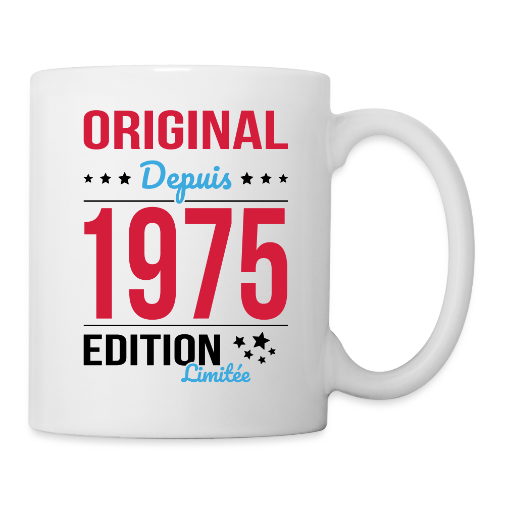 Mug blanc - Anniversaire 50 Ans - Original depuis 1975 - blanc