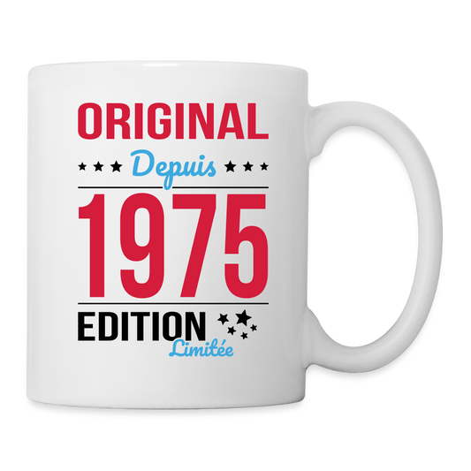 Mug blanc - Anniversaire 50 Ans - Original depuis 1975 - blanc